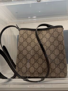 Authentic Gucci Brown Monogram Crossbody Bag